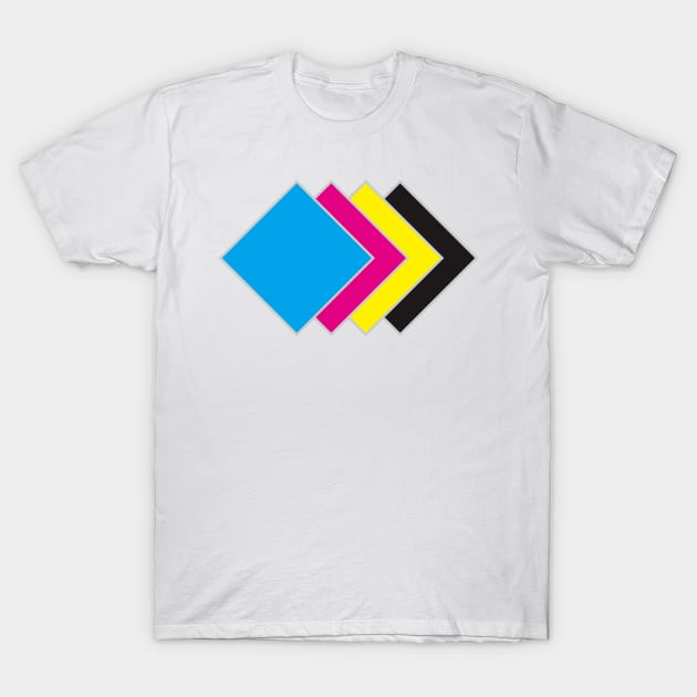 Cyan Magenta Yellow Key T-Shirt by aryogogo